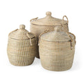 OliviaSet of 3 Basket W/Lid and Handles