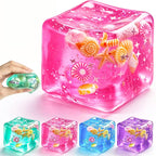Ocean-Inspired Squishy Fidget Cube with Seashell Accents – Cute Squeeze Toy & Gift