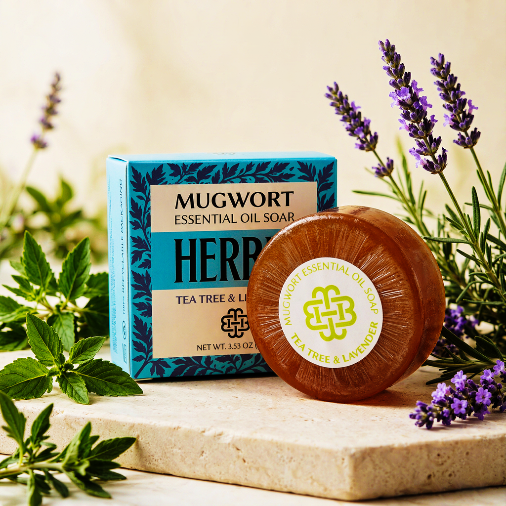 Mugwort Herbal Essential Oil Soap – Botanical-Inspired Daily Cleansing Bar