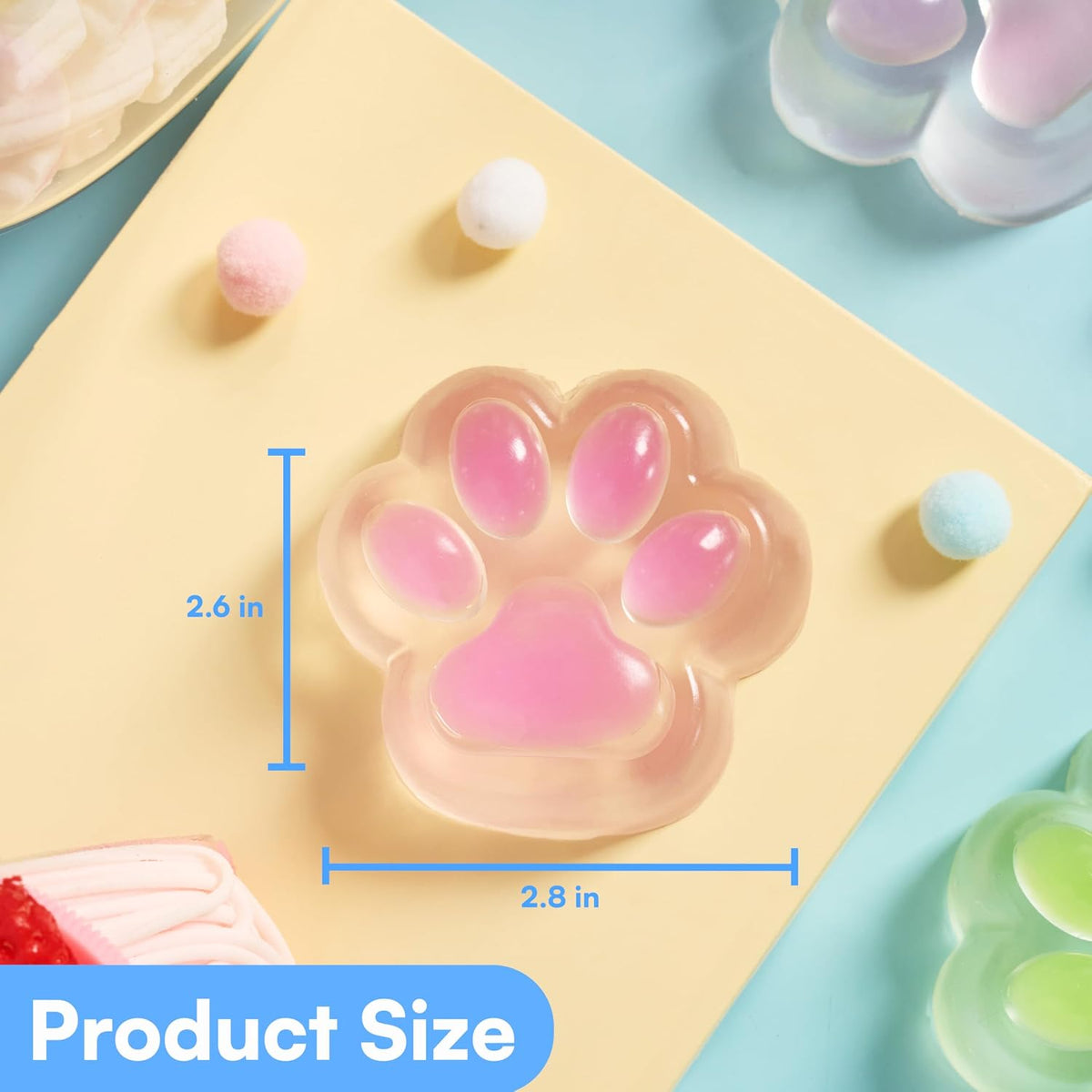 4-Pack Transparent Cat Paw Squishy Toys – Cute Soft Paw Fidget Toys for Easter Gifts & Party Favors