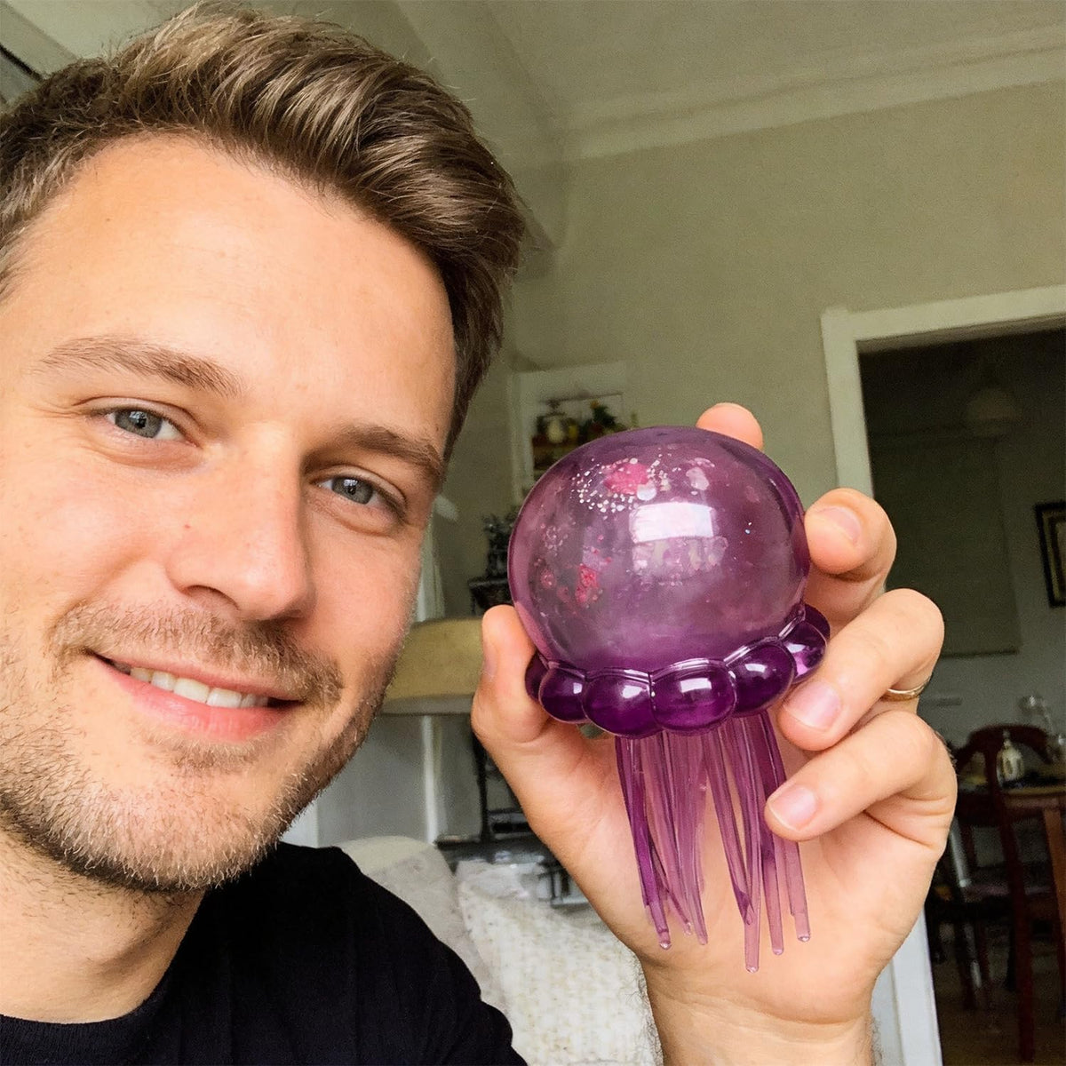 Jellyfish Squishy Toy | Slow Rising Stress Relief Ball | Sensory Fidget Toy for Anxiety Relief | Summer Party & Birthday Gift (Blue)