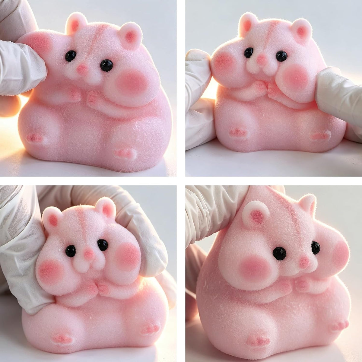 Handmade Silicone Hamster Squishy Toy – Slow Rise Fidget with Cute Accessories