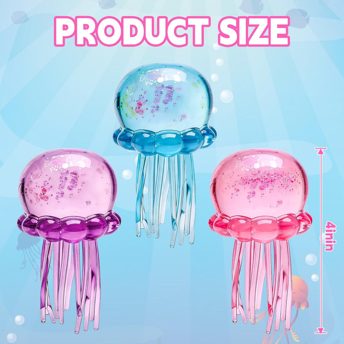 Jellyfish Squishy Toy | Slow Rising Stress Relief Ball | Sensory Fidget Toy for Anxiety Relief | Summer Party & Birthday Gift (Blue)
