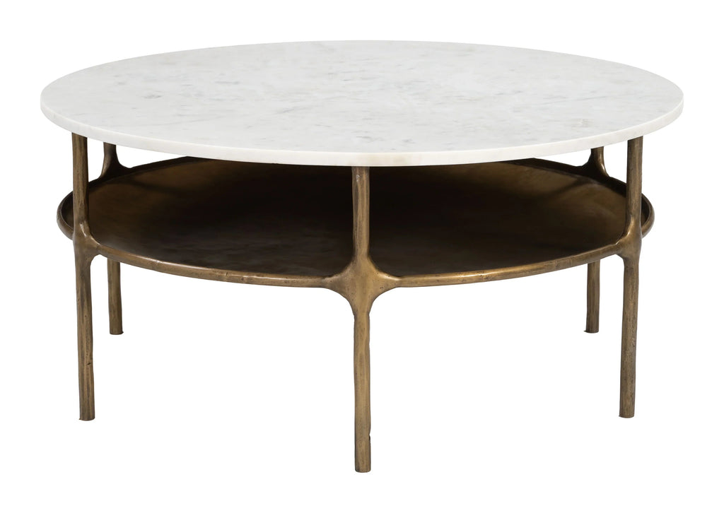 Bild Coffee Table White & Brass