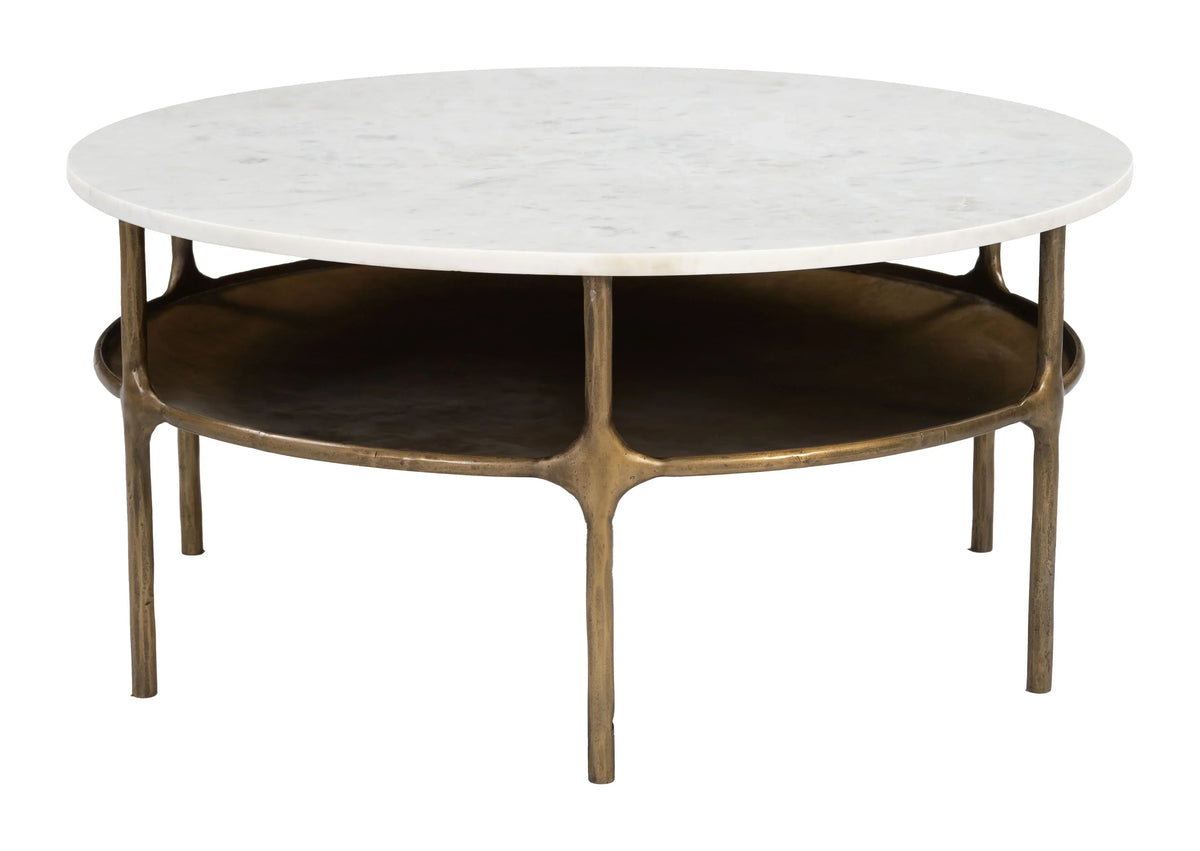 Bild Coffee Table White & Brass