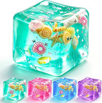 Ocean-Inspired Squishy Fidget Cube with Seashell Accents – Cute Squeeze Toy & Gift