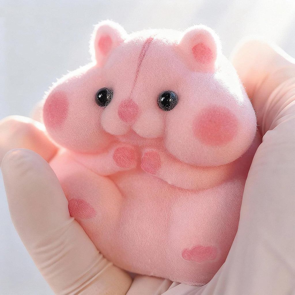 Handmade Silicone Hamster Squishy Toy – Slow Rise Fidget with Cute Accessories