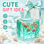 Ocean-Inspired Squishy Fidget Cube with Seashell Accents – Cute Squeeze Toy & Gift