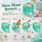 Ocean-Inspired Squishy Fidget Cube with Seashell Accents – Cute Squeeze Toy & Gift