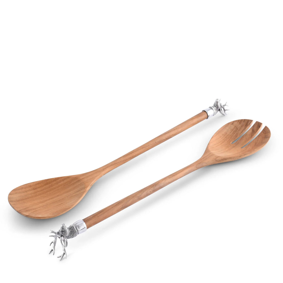 Elk Head Wood Salad Servers