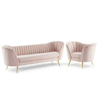 Opportunity Performance Velvet Sofa and Armchair Set