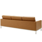 Loft Tufted Upholstered Faux Leather Sofa and Loveseat Set