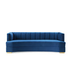 Encompass Channel Tufted Performance Velvet Curved Sofa