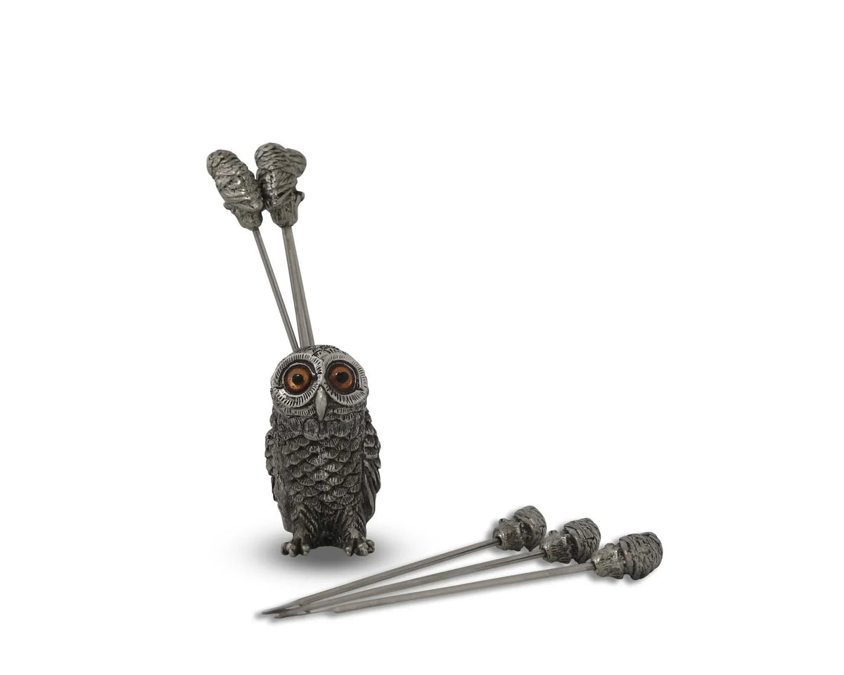 Owl Cheese Pick Set