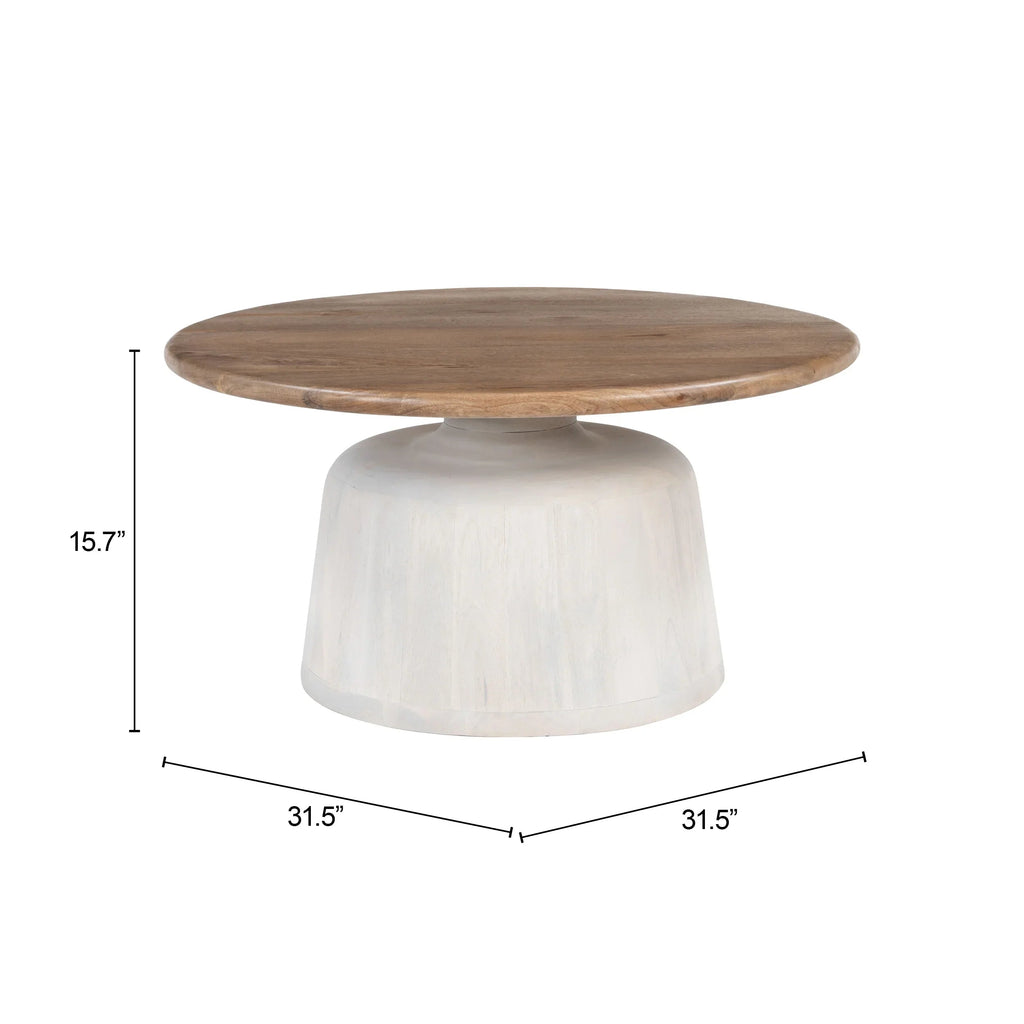Goblet Coffee Table Brown & White