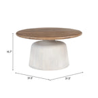 Goblet Coffee Table Brown & White